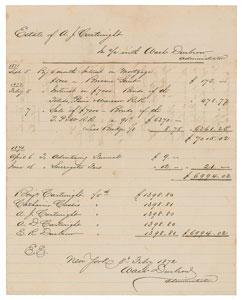Lot #8332 Alexander Cartwright 1872 Signed Estate Document - Image 1