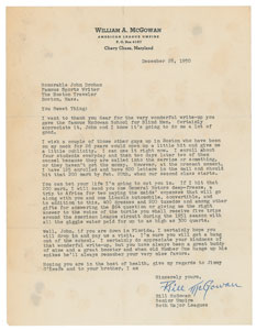 Lot #8370 Bill McGowan 1950 Signed Typed Letter - Image 1