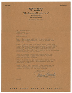 Lot #8367 Rogers Hornsby 1944 Signed Typed Letter (Good Baseball Content) - Image 1