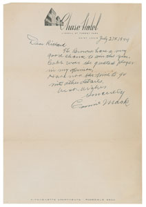 Lot #8360 Connie Mack 1944 Signed Handwritten Letter (About Ty Cobb) - Image 1