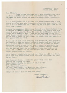 Lot #8366 Henie Groh 1945 Signed Typed Letter (Good Baseball Content) - Image 1