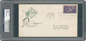 Lot #8345 Honus Wagner Signed Baseball Centennial First Day Cover - PSA/DNA - Image 1