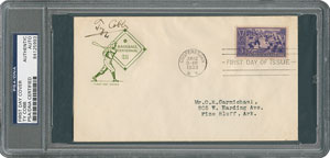 Lot #8336 Ty Cobb Signed Baseball Centennial First Day Cover - PSA/DNA - Image 1