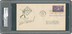 Lot #8338 Eddie Collins Signed Baseball Centennial First Day Cover - PSA/DNA - Image 1