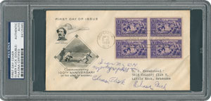 Lot #8339 Elmer Flick Signed Baseball Centennial First Day Cover - PSA/DNA - Image 1