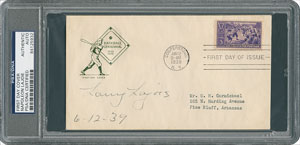 Lot #8343 Nap Lajoie Signed Baseball Centennial First Day Cover - PSA/DNA - Image 1