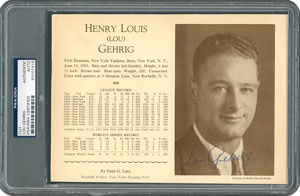 Lot #8388 Lou Gehrig 1933 Signed Who's Who Page - PSA/DNA - Image 1
