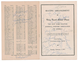 Lot #8331  Baseball Signed Dinner Menus (x8) with Gehrig, Johnson, Cobb, and Clemente - Image 2