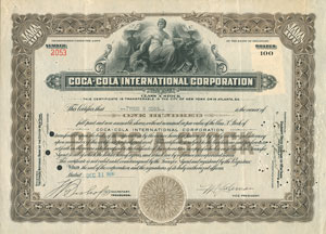 Lot #8413 Very Desirable Ty Cobb 1930 Coca-Cola Signed Stock Certificate - PSA/DNA MINT 9 - Image 1