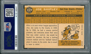 Lot #8074  1960 Topps #239 Joe Shipley - PSA MINT 9 - Image 2