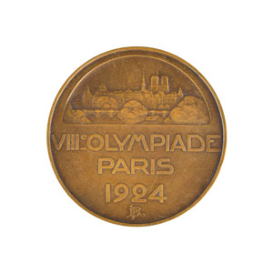 Lot #8492  Paris 1924 Summer Olympics Bronze Participation Medal - Image 1