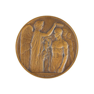 Lot #8492  Paris 1924 Summer Olympics Bronze Participation Medal - Image 2