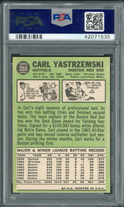 Lot #8107  1967 Topps #355 Carl Yastrzemski - PSA MINT 9 - Image 2