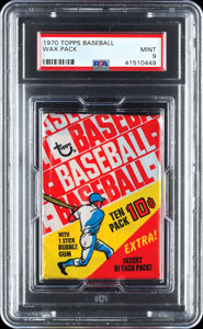 Lot #8211  1970 Topps Baseball Wax Pack - PSA MINT 9 - Image 1