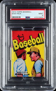Lot #8216  1973 Topps Baseball Wax Pack - PSA MINT 9 (Highest Graded!) - Image 1