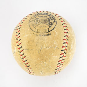 Lot #8233 Babe Ruth and Lou Gehrig Signed Baseball - Image 6