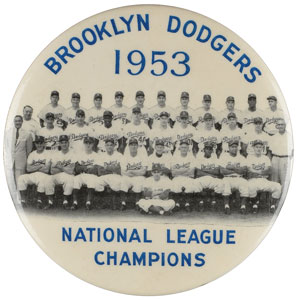 Lot #8429  1953 Brooklyn Dodgers Jumbo Stadium Pin - MINT condition! - Image 1