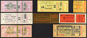 Lot #8454  1926-1961 Boxing Championship Ticket Collection with Rocky Marciano and Sugar Ray Robinson - Image 1