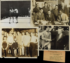 Lot #8458  Early Boxing Original Photo Collection with Jack Dempsey, Jess Willard and Joe Louis - Image 1