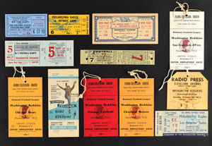 Lot #8461  1940s-1970s Pro Football Ticket and Press Pass Collection (31) - Image 1