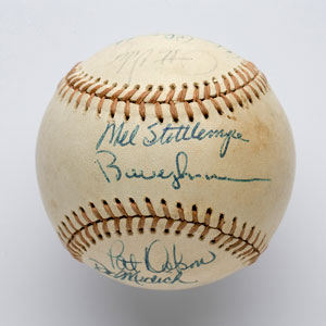 Lot #8258  1974 New York Yankees Signed Baseball with 10 Signatures including Thurman Munson - Image 5
