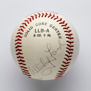 Lot #8266 Mickey Mantle, Roger Maris, and Whitey Ford Multi-Signed Baseball - Image 3