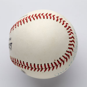 Lot #8266 Mickey Mantle, Roger Maris, and Whitey Ford Multi-Signed Baseball - Image 4