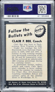 Lot #8159  1954-55 Scarce Gunther Beer Bullets Clair F. Bee - PSA VG-EX+ 4.5 - Image 2