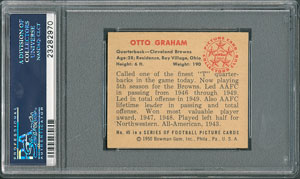 Lot #8166  1950 Bowman #45 Otto Graham Rookie PSA NM-MT+ 8.5 - Image 2