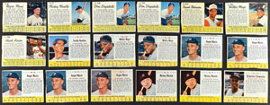 Lot #8087  1962-63 Jello Baseball Collection with Three Mantle's and Five Full Box Backs (160 cards) - Image 1
