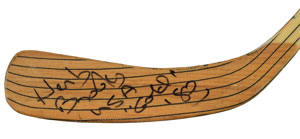 Lot #8475 Very Rare Herb Brooks Signed Hockey Stick - Image 1