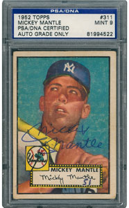 Lot #8181  1952 Topps #311 Mickey Mantle