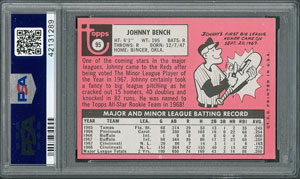 Lot #8112  1969 Topps #95 Johnny Bench - PSA MINT 9 - Image 2