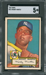 Lot #8050  1952 Topps #311 Mickey Mantle - SGC EX