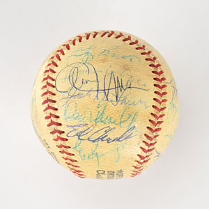 Lot #8256  1969 New York Mets World Series Champions Team Signed Baseball with 25 Signatures including Hodges, Ryan and Seaver! - JSA LOA - Image 3