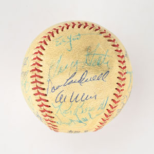 Lot #8256  1969 New York Mets World Series Champions Team Signed Baseball with 25 Signatures including Hodges, Ryan and Seaver! - JSA LOA - Image 5
