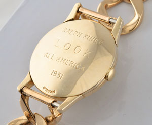 Lot #8444  1951 Look Magazine All America Baseball Team Solid 14K Gold Watch Presented to Ralph Kiner - Image 2