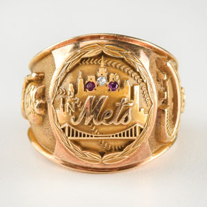 Lot #8441  Rare 1964 New York Mets 10K Gold Ring Presented to Ralph Kiner to Commemorate the Opening of Shea Stadium - Image 2