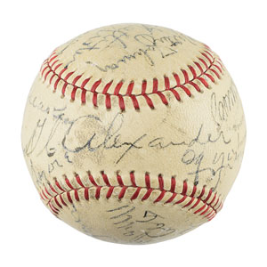 Lot #8230  1939 Hall of Fame Complete Inaugural Induction Ceremonies Autographed Baseball (with Enhancements) - Image 2