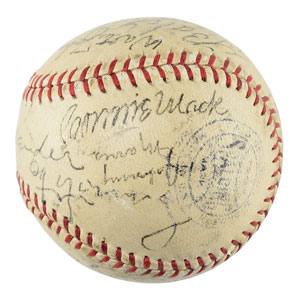 Lot #8230  1939 Hall of Fame Complete Inaugural Induction Ceremonies Autographed Baseball (with Enhancements) - Image 3