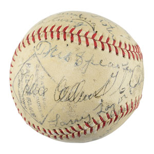 Lot #8230  1939 Hall of Fame Complete Inaugural Induction Ceremonies Autographed Baseball (with Enhancements) - Image 4