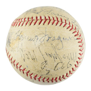 Lot #8230  1939 Hall of Fame Complete Inaugural Induction Ceremonies Autographed Baseball (with Enhancements) - Image 5