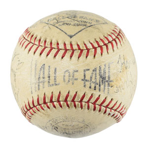 Lot #8230  1939 Hall of Fame Complete Inaugural Induction Ceremonies Autographed Baseball (with Enhancements) - Image 6