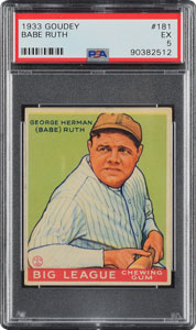 Lot #8031  1933 Goudey #181 Babe Ruth - PSA EX 5