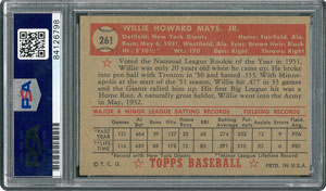 Lot #8183 1952 Topps #261 Willie Mays Signed Card - PSA/DNA - Image 2