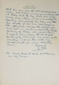 Lot #8414 Ty Cobb Signed Handwritten Letter and Signed Photograph - About Spiking Baker! - Image 4