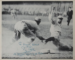 Lot #8414 Ty Cobb Signed Handwritten Letter and Signed Photograph - About Spiking Baker! - Image 1