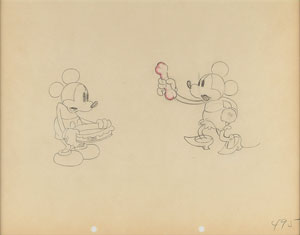 Lot #858 Mickey and Minnie Mouse production drawing from  Puppy Love - Image 2