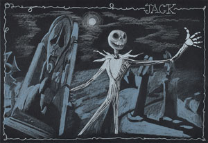 Lot #934 Jack Skellington concept storyboard from The Nightmare Before Christmas - Image 1