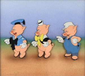 Lot #877 The Three Pigs production cel from the Silly Symphonies cartoon The Practical Pig - Image 2